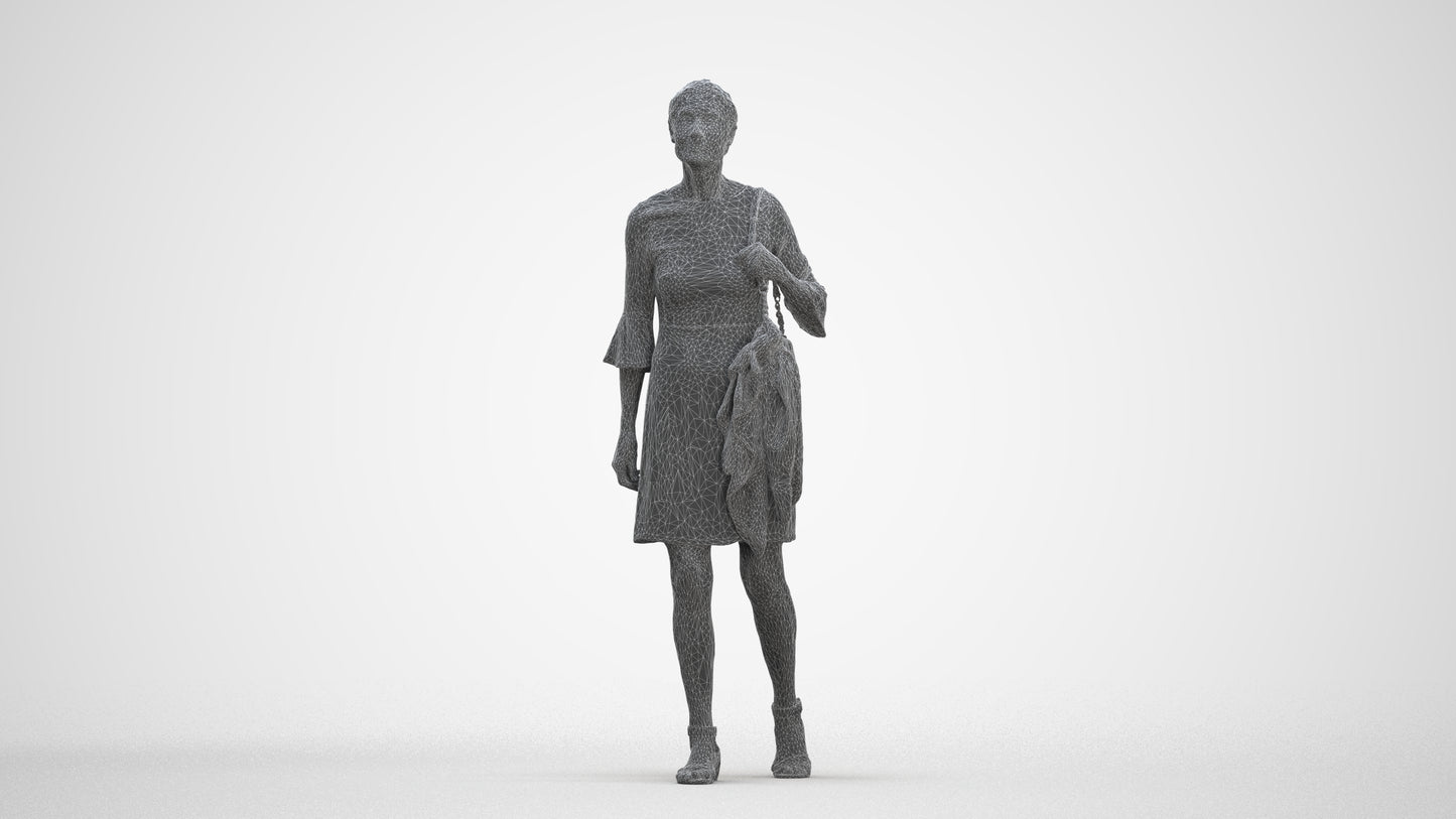 realistic 3D people senior woman business walking, render-ready for V-Ray and Corona, FBX OBJ