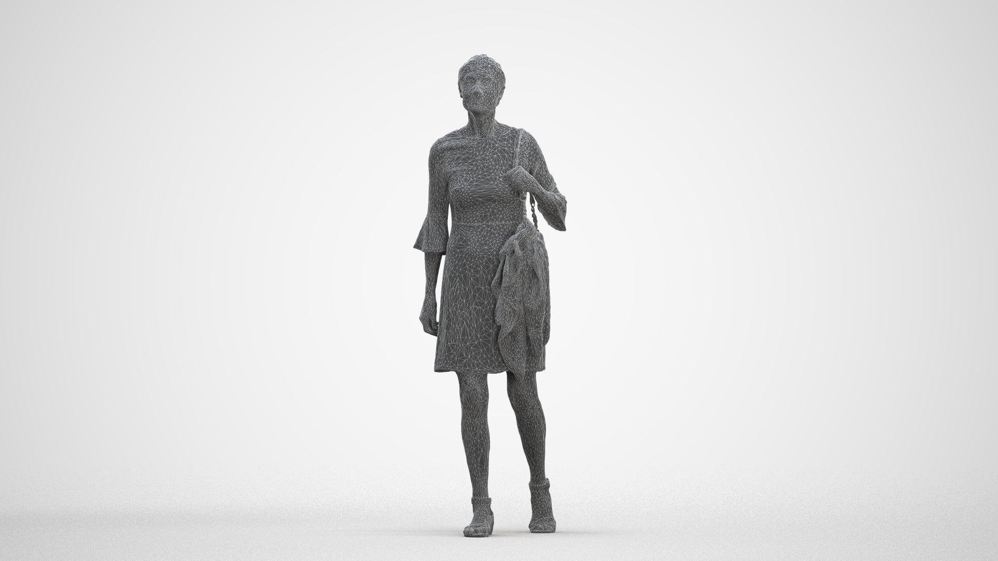 realistic 3D people senior woman business walking, render-ready for V-Ray and Corona, FBX OBJ