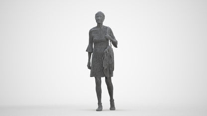 realistic 3D people senior woman business walking, render-ready for V-Ray and Corona, FBX OBJ
