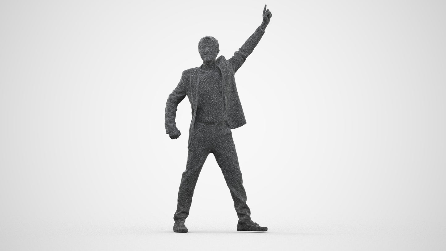 realistic 3D man formal dancing, scanned archviz people for Blender and 3ds Max, three-quarter front view render