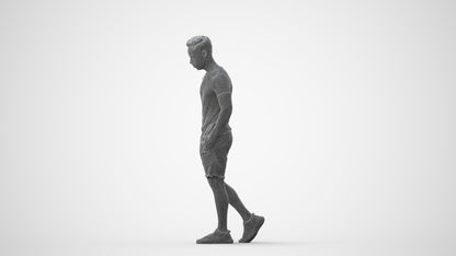 realistic 3D human man casual walking, archviz people FBX OBJ for Blender, square thumbnail