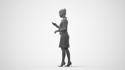 realistic 3D people woman business standing, render-ready for V-Ray and Corona, FBX OBJ, square thumbnail