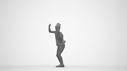 realistic 3D girl casual kids, scanned archviz people for Blender and 3ds Max, wireframe back view