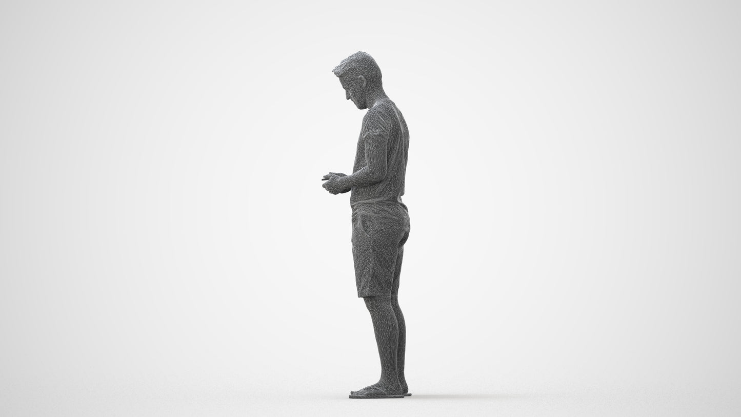 realistic 3D human man standing, archviz people FBX OBJ for Blender, square thumbnail