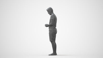 realistic 3D human man standing, archviz people FBX OBJ for Blender, square thumbnail