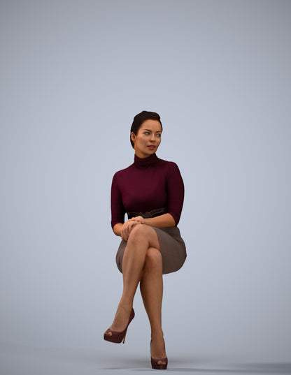 realistic 3D human woman business, archviz people FBX OBJ for Blender