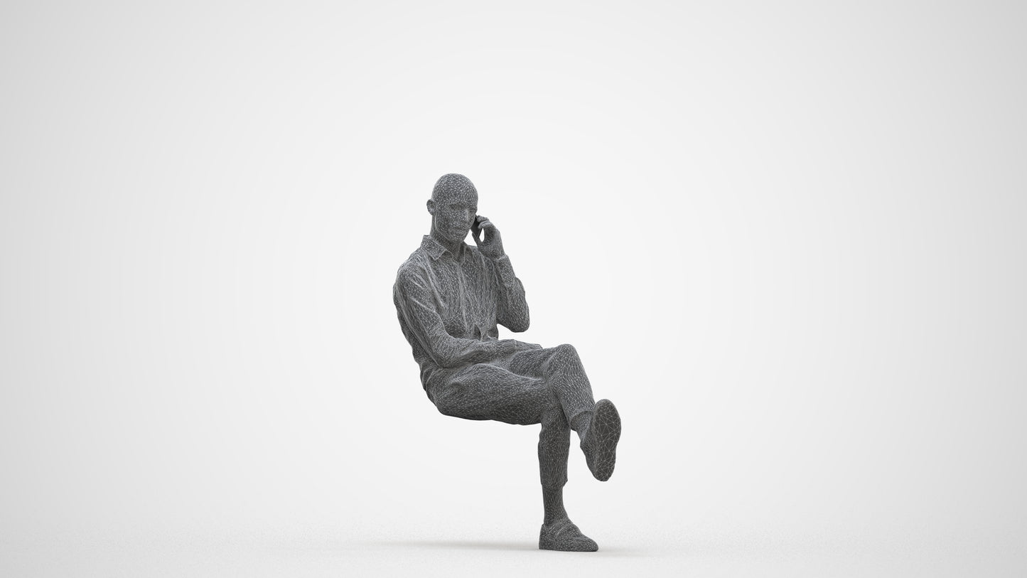 3D scanned man business, photorealistic archviz people for Enscape and SketchUp, three-quarter front view render