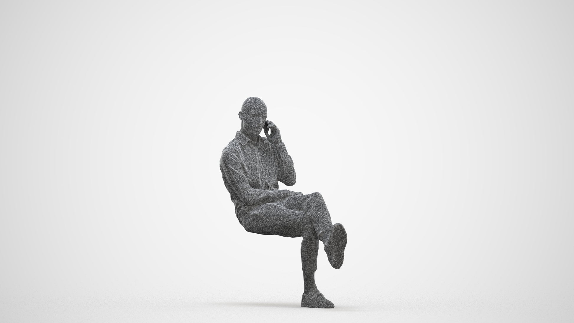 3D scanned man business, photorealistic archviz people for Enscape and SketchUp, three-quarter front view render