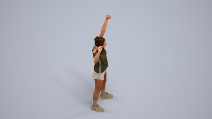 photogrammetry 3D woman sport, realistic human model archviz FBX, back view render