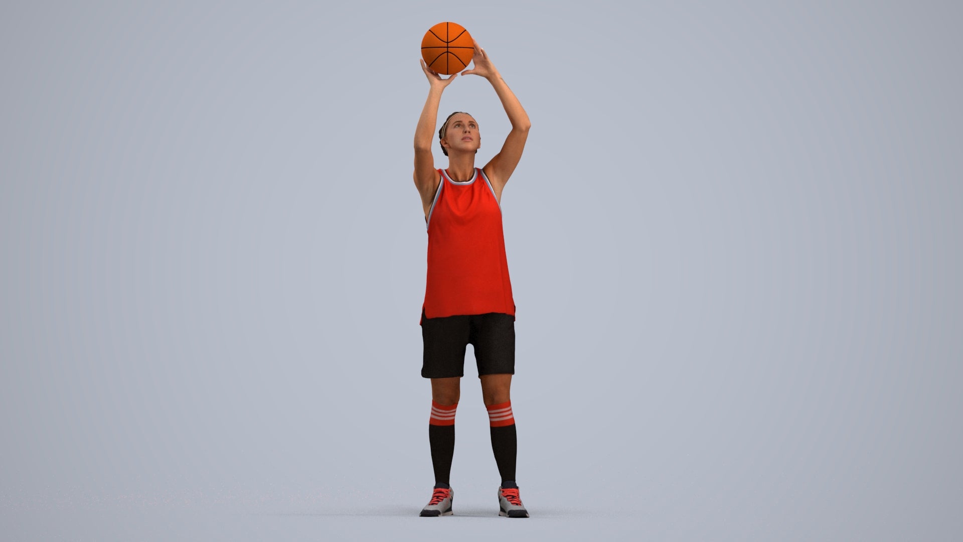 photogrammetry 3D woman sport, realistic human model archviz FBX, standing pose render
