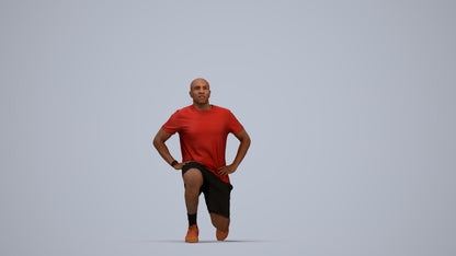 realistic 3D human man sport, archviz people FBX OBJ for Blender, top-down view render
