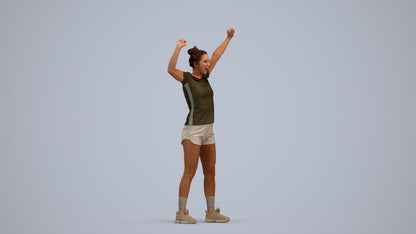 photogrammetry 3D woman sport, realistic human model archviz FBX, standing pose render