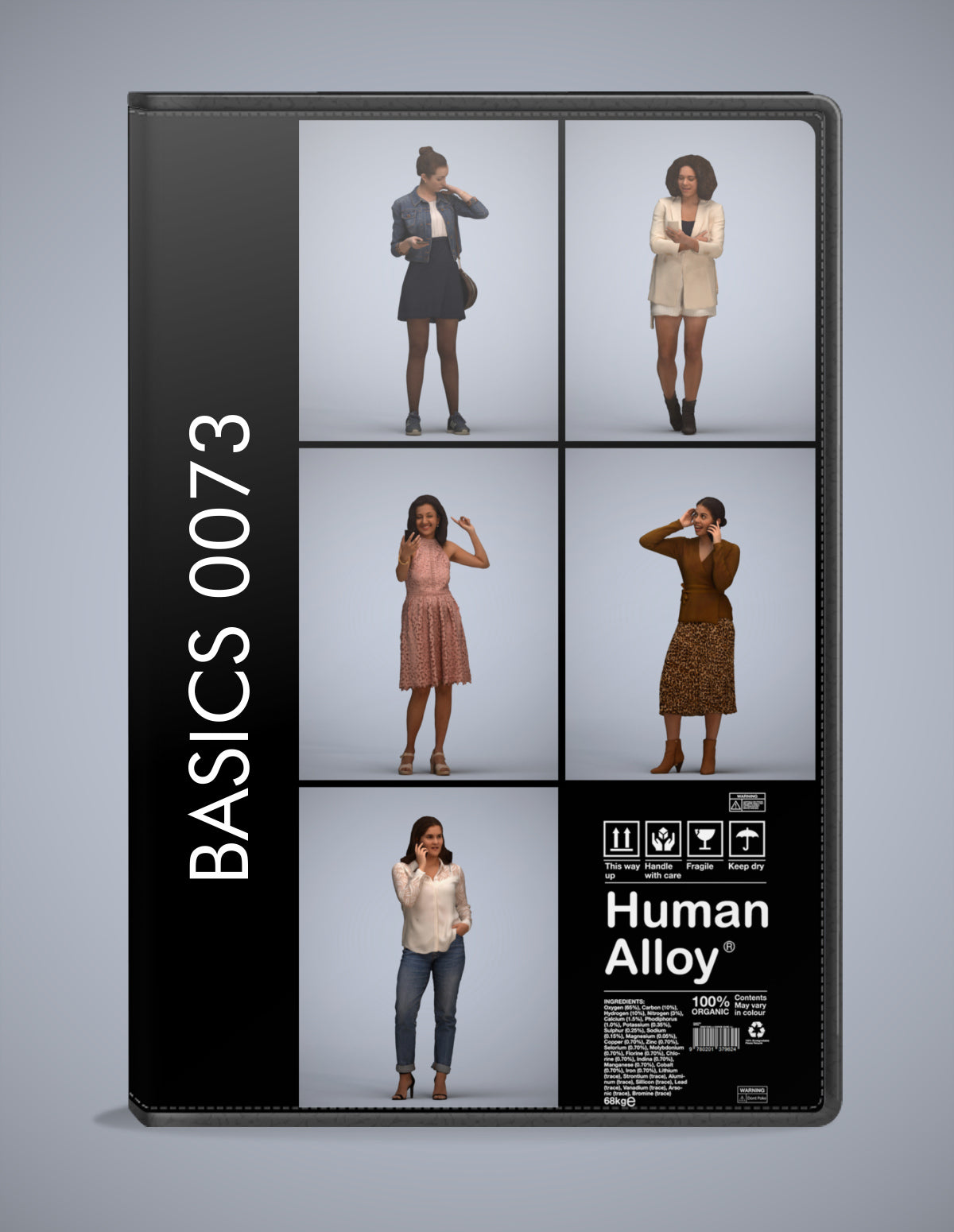 realistic 3D humans standing pack, 5 archviz people FBX OBJ for Blender