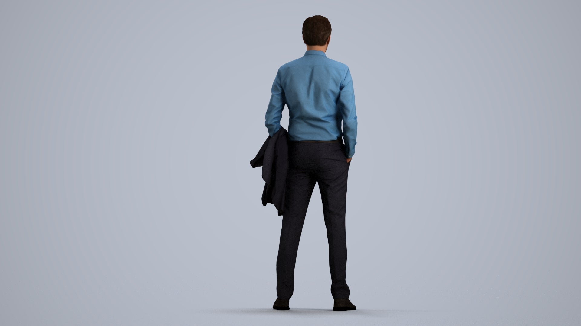 photogrammetry 3D man business, realistic human model archviz FBX, front view render