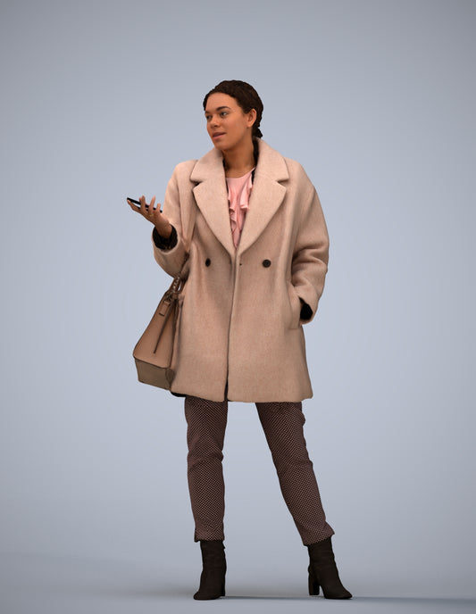 photogrammetry 3D woman business standing, realistic human model archviz FBX