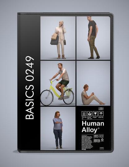 scanned 3D people mix collection, 5 photogrammetry models for Enscape and V-Ray