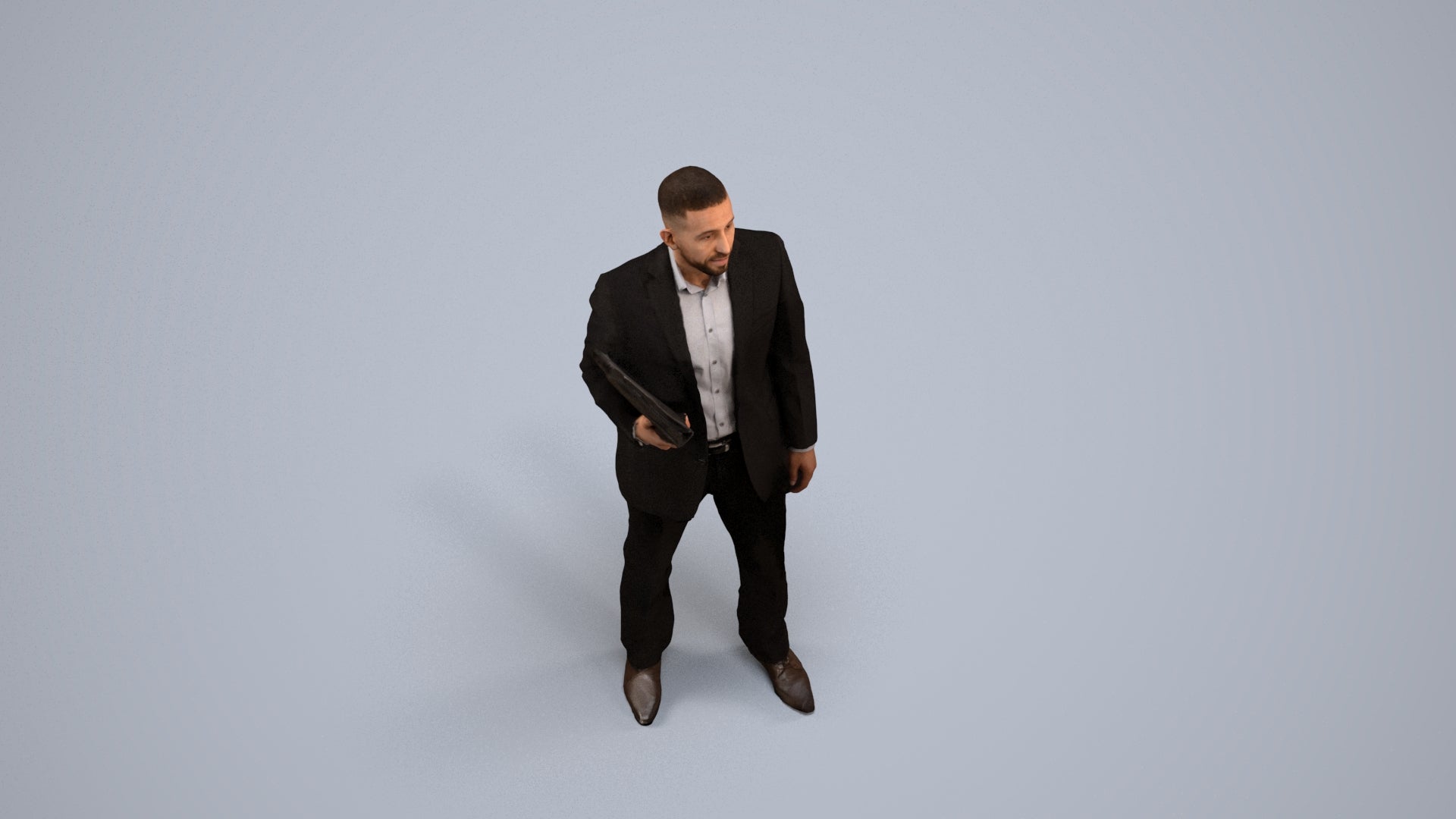 3D scanned man business, photorealistic archviz people for Enscape and SketchUp, back view render