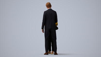realistic 3D people woman business, render-ready for V-Ray and Corona, FBX OBJ, three-quarter view render