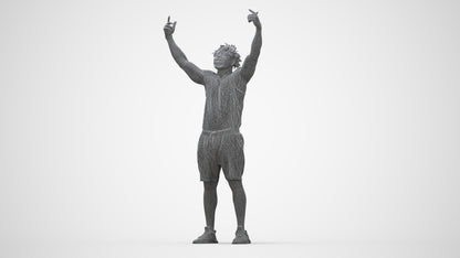scanned 3D man sport, photogrammetry people for Enscape and V-Ray, wireframe back view