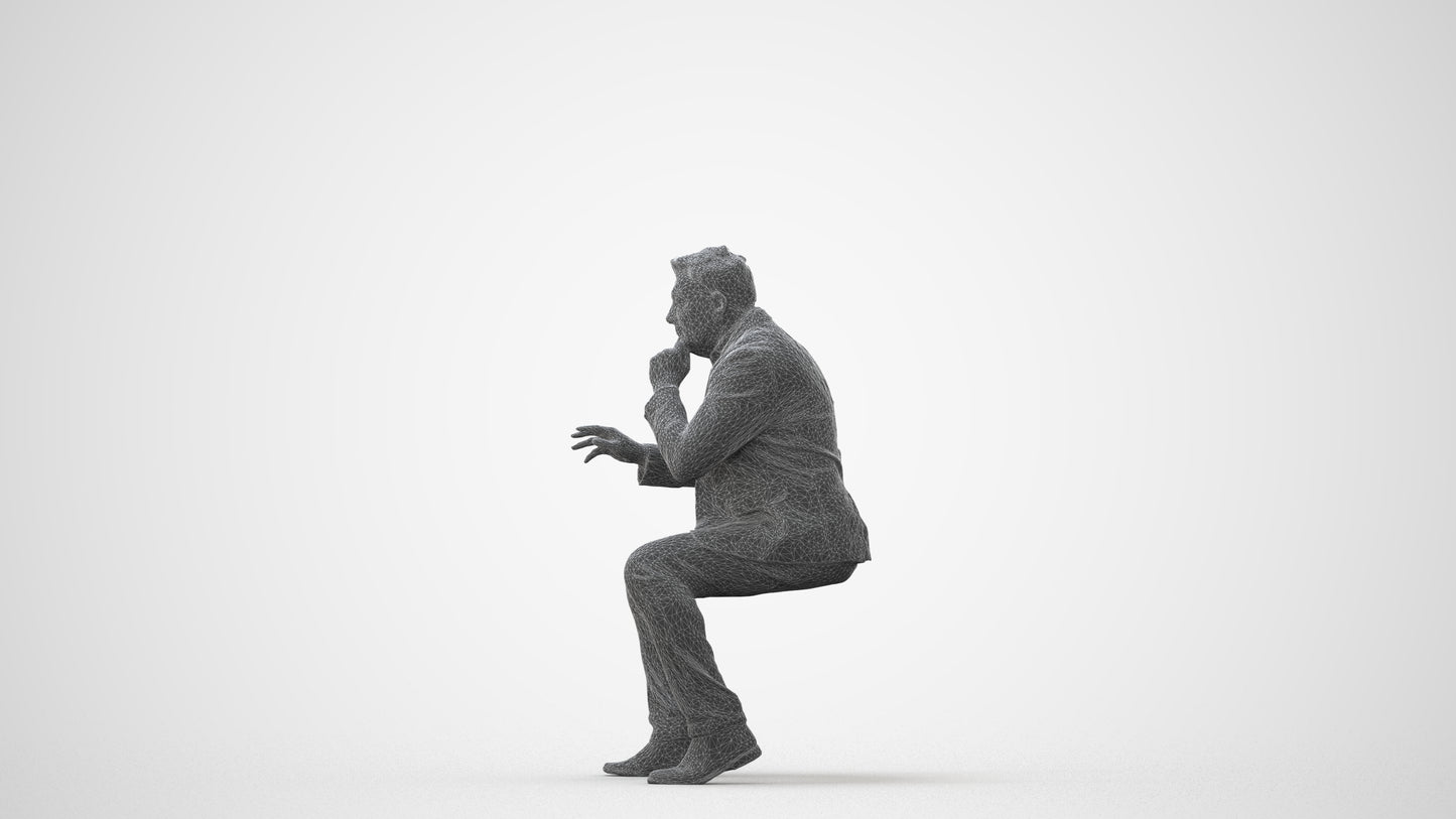 3D people model man business, scanned human for 3ds Max rendering, square thumbnail