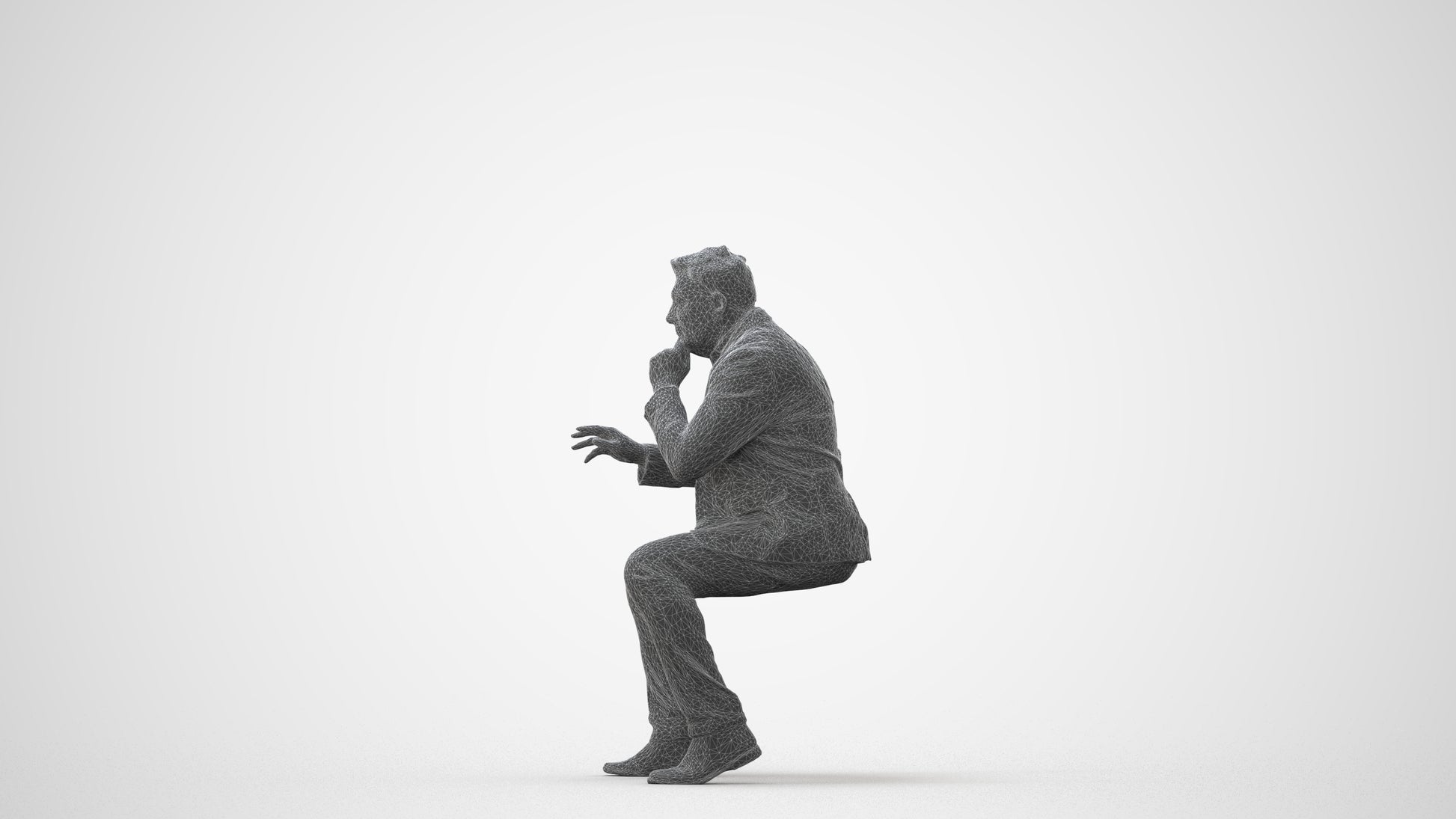 3D people model man business, scanned human for 3ds Max rendering, square thumbnail