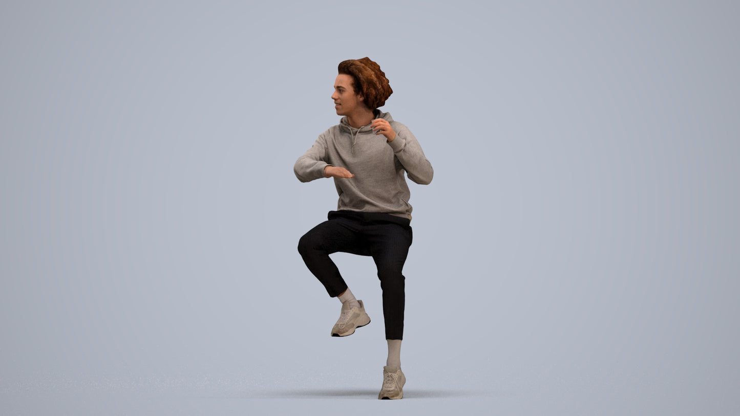 realistic 3D people man casual sitting, render-ready for V-Ray and Corona, FBX OBJ, standing pose render