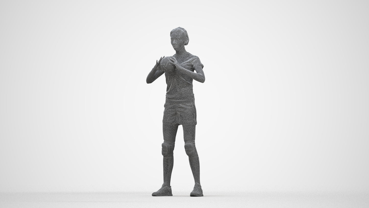 realistic 3D people woman sport, render-ready for V-Ray and Corona, FBX OBJ, wireframe back view