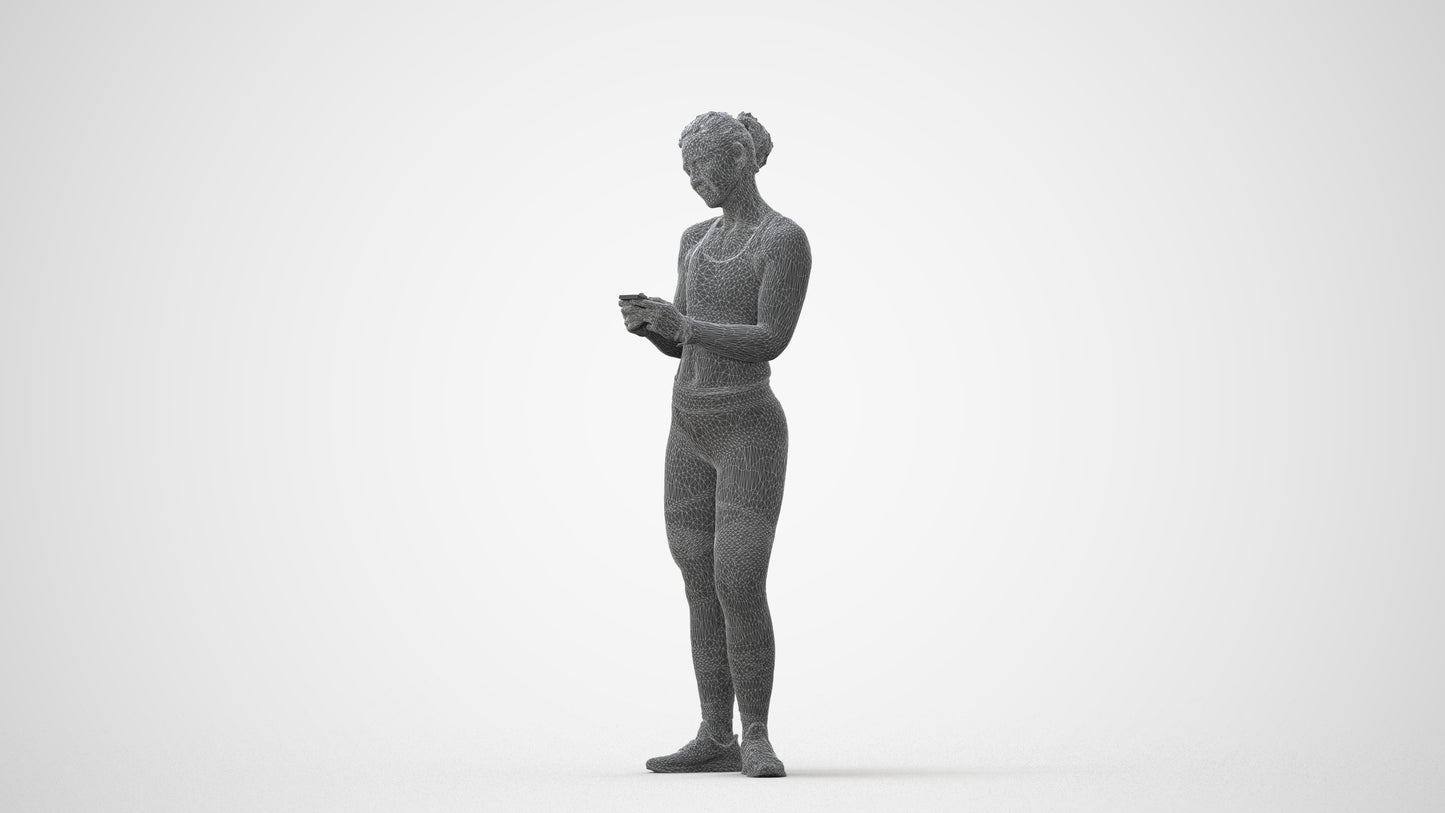 scanned 3D woman sport, photogrammetry people for Enscape and V-Ray, square thumbnail