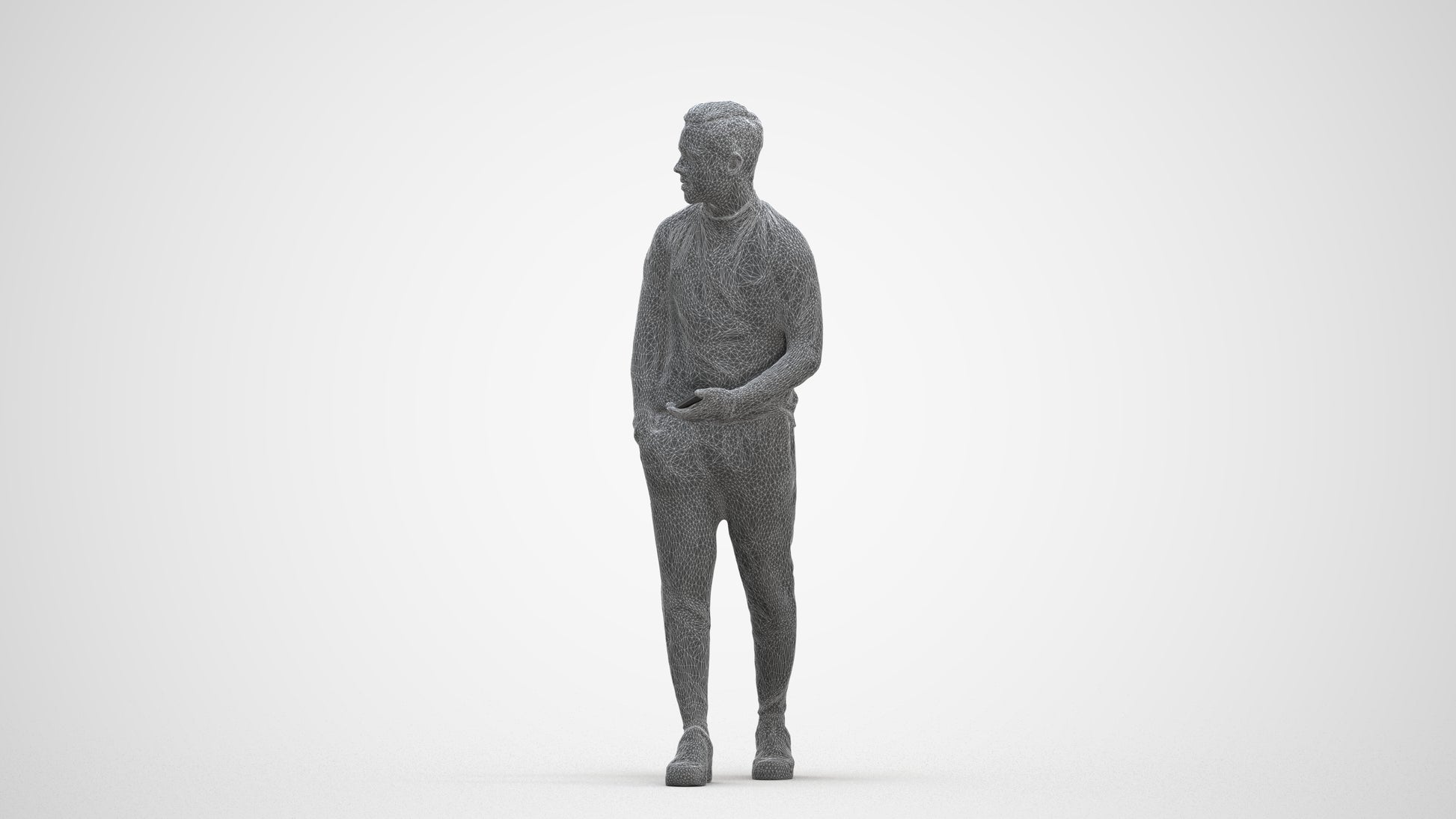 realistic 3D boy casual kids, scanned archviz people for Blender and 3ds Max, three-quarter front view render