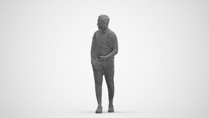 realistic 3D boy casual kids, scanned archviz people for Blender and 3ds Max, three-quarter front view render