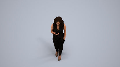 scanned 3D woman casual walking, photogrammetry people for Enscape and V-Ray, back view render