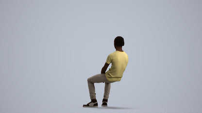 scanned 3D boy casual kids, photogrammetry people for Enscape and V-Ray, front view render