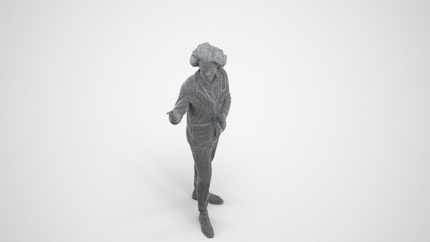 realistic 3D man business shopping, scanned archviz people for Blender and 3ds Max, wireframe three-quarter view