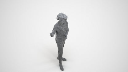 realistic 3D man business shopping, scanned archviz people for Blender and 3ds Max, wireframe three-quarter view