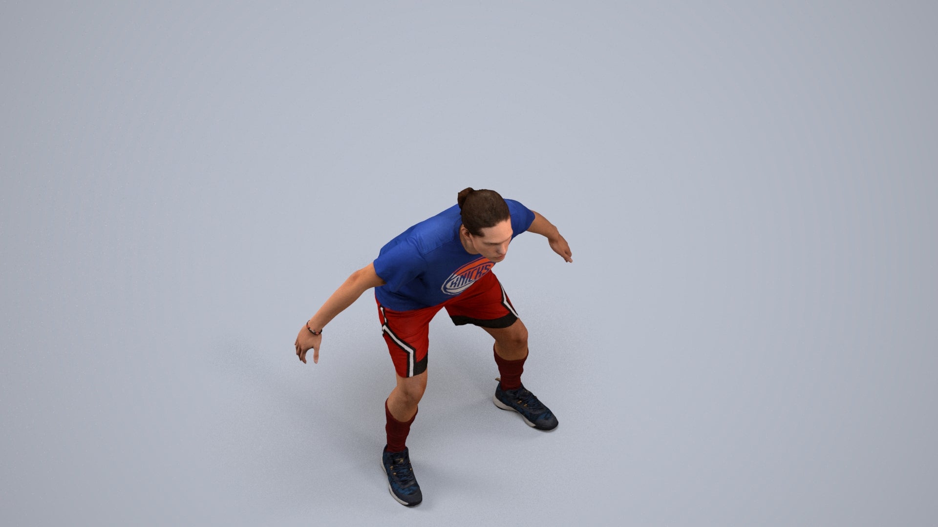 scanned 3D man sport, photogrammetry people for Enscape and V-Ray, back view render
