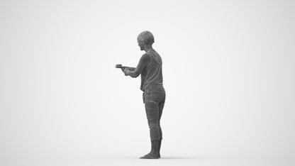 scanned 3D senior woman casual standing, photogrammetry people for Enscape and V-Ray, square thumbnail