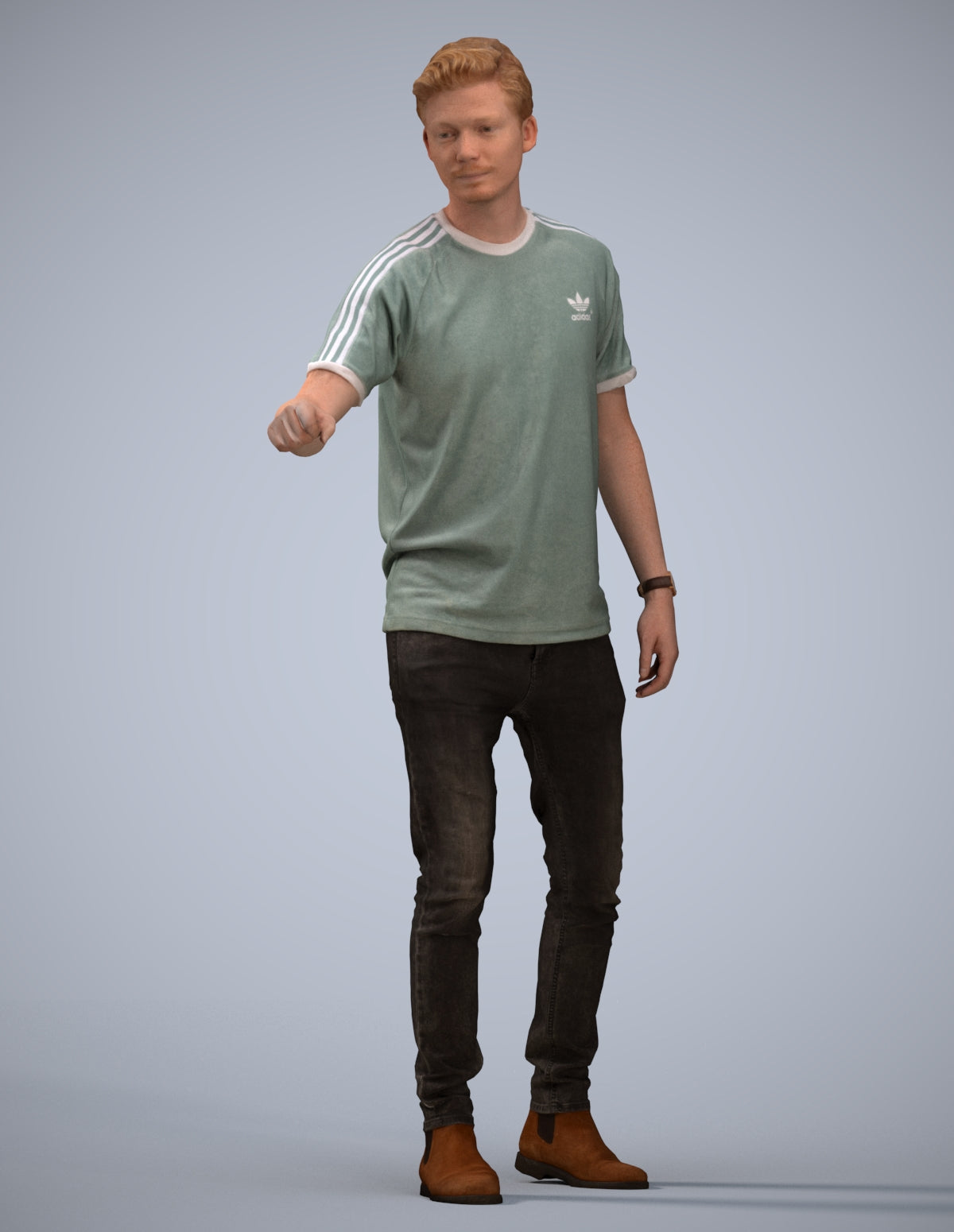 3D scanned man door casual, photorealistic archviz people for Enscape and SketchUp