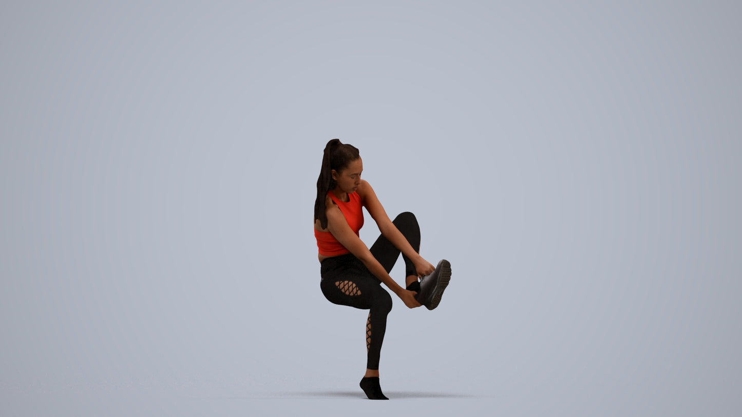 realistic 3D human woman sport, archviz people FBX OBJ for Blender, standing pose render