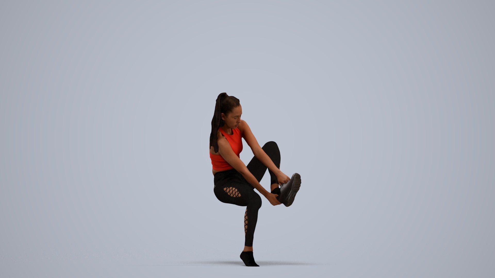 realistic 3D human woman sport, archviz people FBX OBJ for Blender, standing pose render