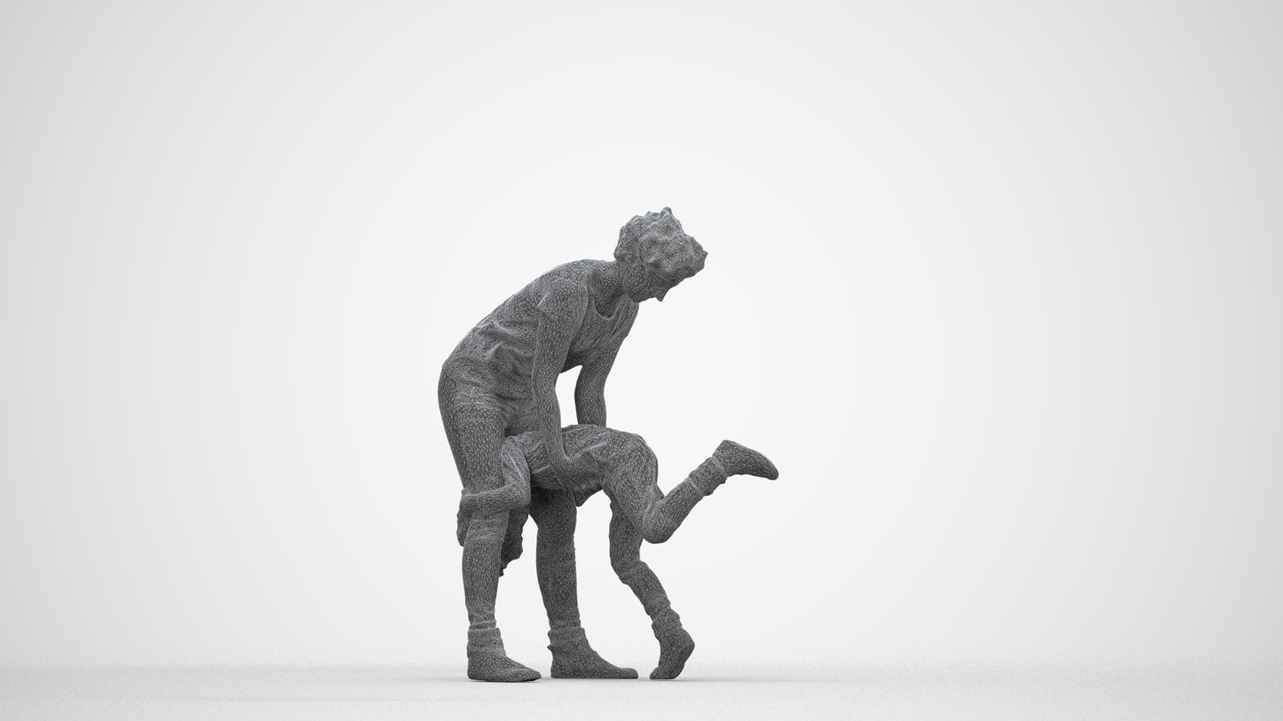 photogrammetry 3D girl kids, realistic human model archviz FBX, wireframe back view