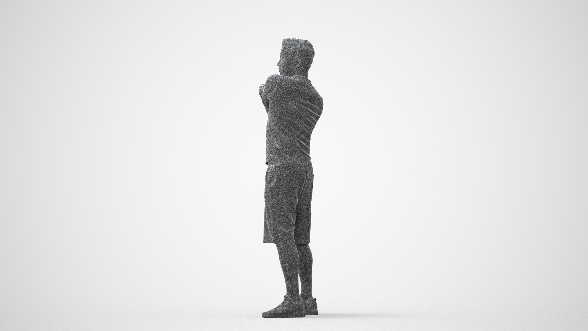 realistic 3D human man sport, archviz people FBX OBJ for Blender, square thumbnail