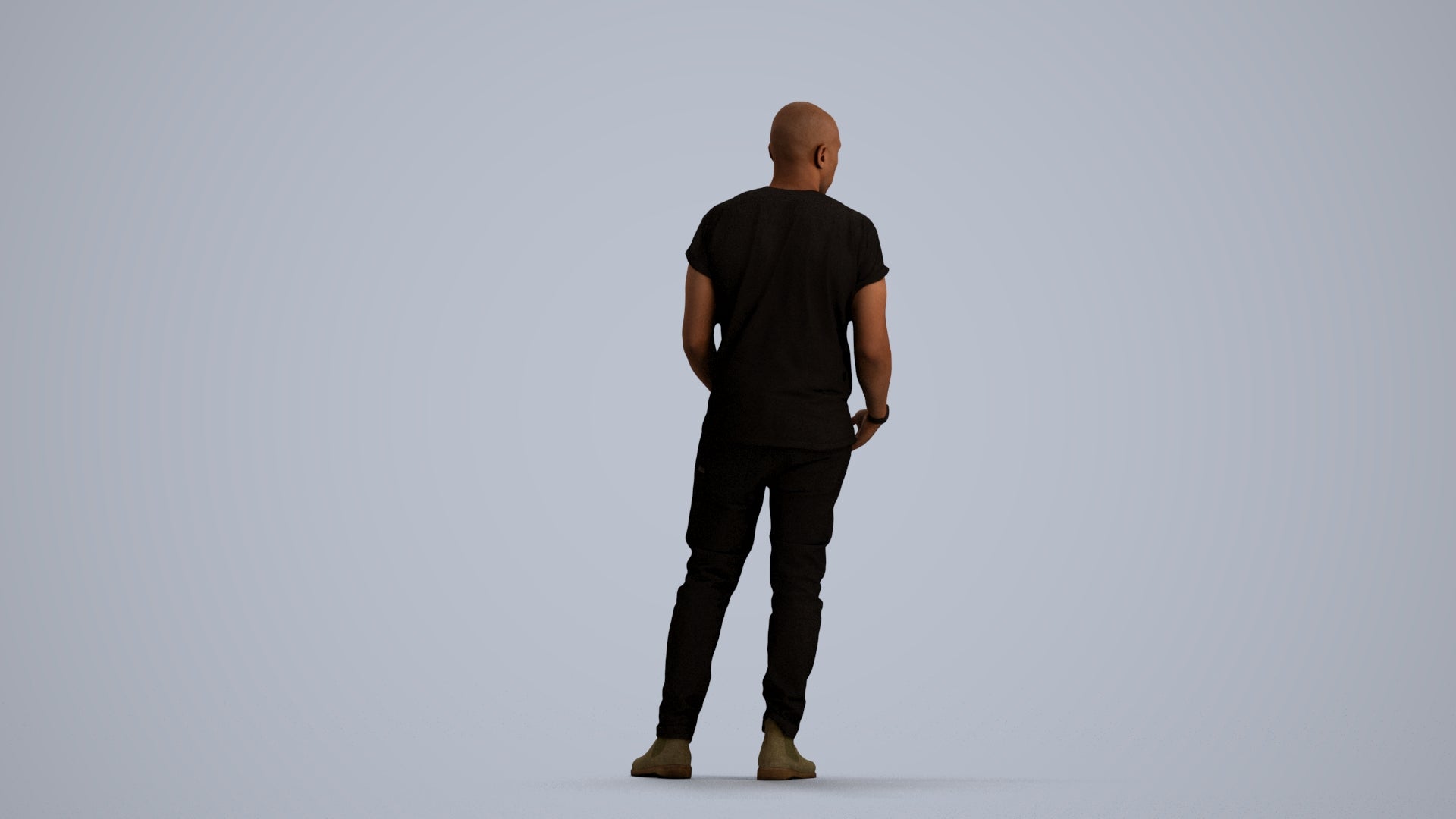realistic 3D people man casual standing, render-ready for V-Ray and Corona, FBX OBJ, front view render
