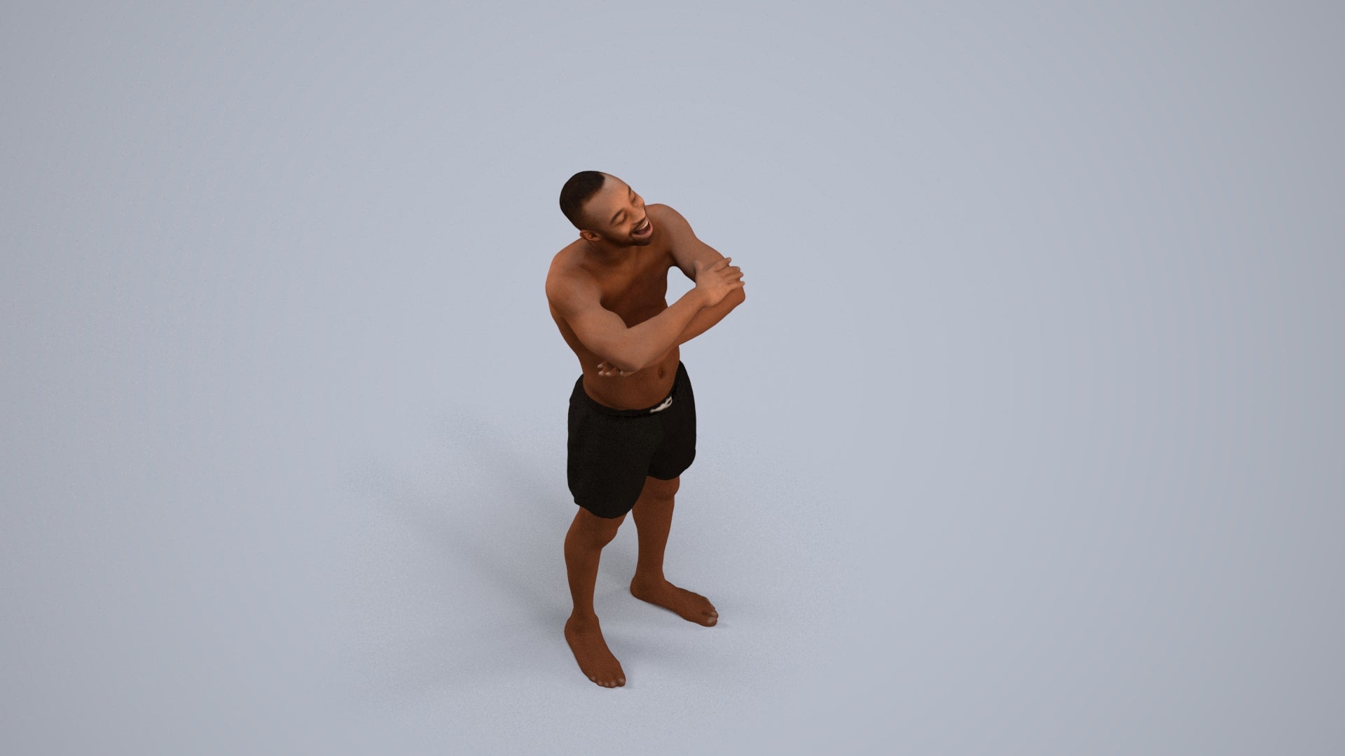 realistic 3D people man pool, render-ready for V-Ray and Corona, FBX OBJ, back view render