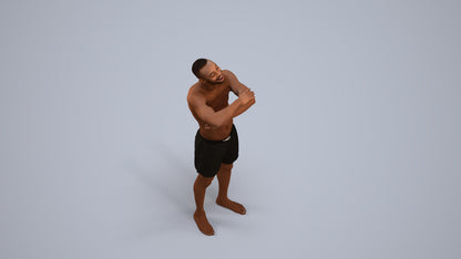 realistic 3D people man pool, render-ready for V-Ray and Corona, FBX OBJ, back view render
