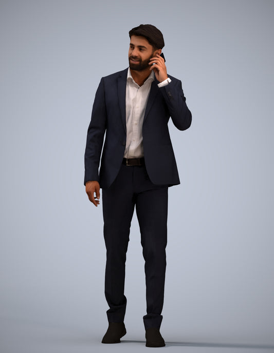 3D people model man business, scanned human for 3ds Max rendering