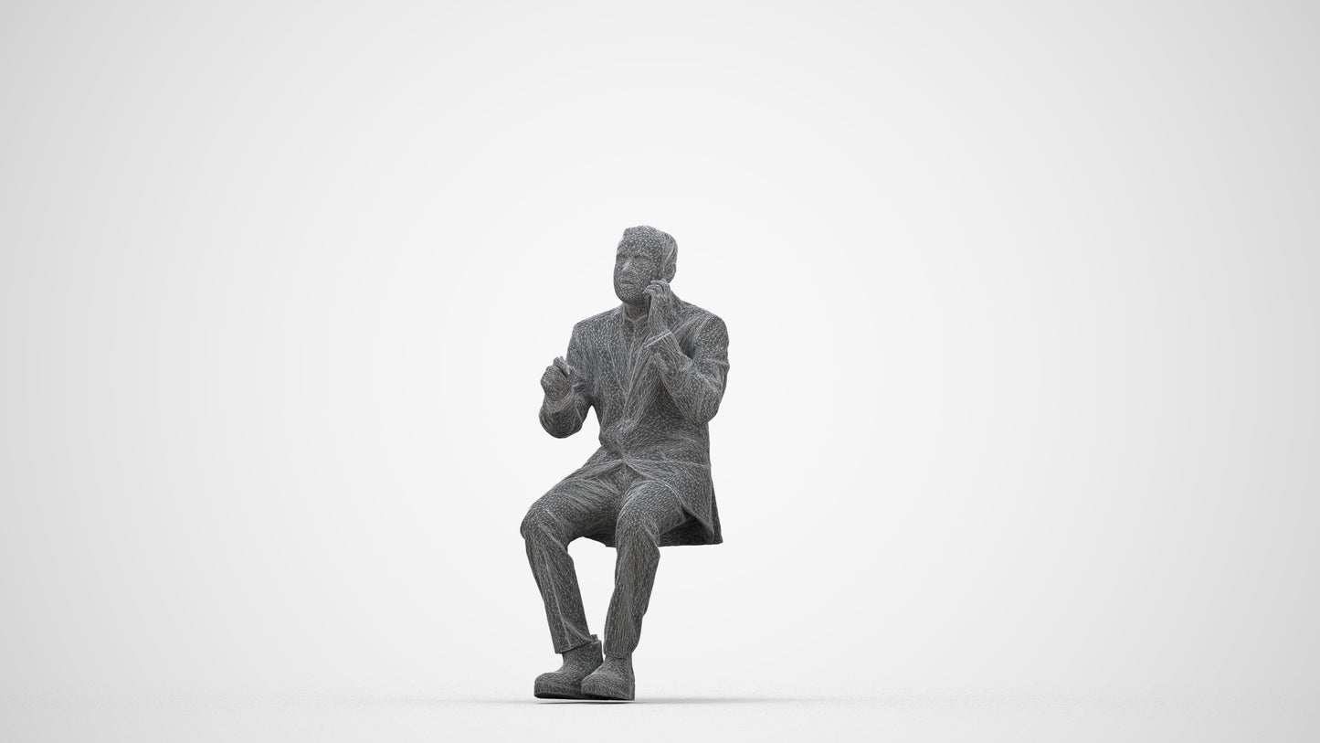 photogrammetry 3D man business shopping, realistic human model archviz FBX, wireframe back view