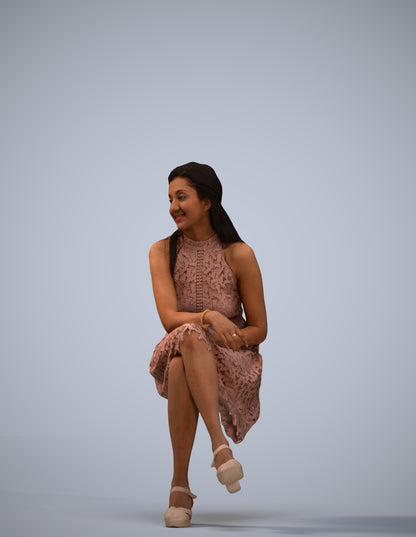 realistic 3D people woman formal sitting, render-ready for V-Ray and Corona, FBX OBJ