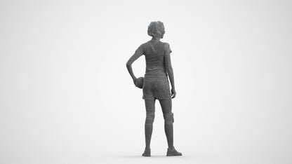 realistic 3D human woman sport, archviz people FBX OBJ for Blender, wireframe front view