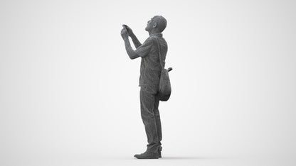 3D people model senior man casual standing, scanned human for 3ds Max rendering, square thumbnail