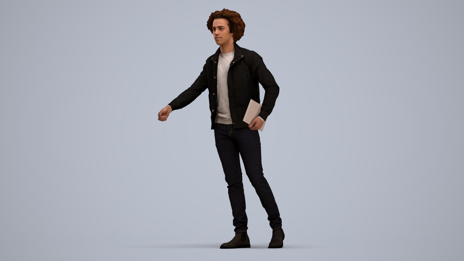 photogrammetry 3D man casual mix, realistic human model archviz FBX, standing pose render